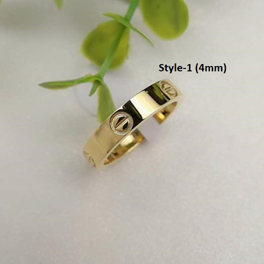 18K Gold-Filled Band Ring – Classic Minimalist Gold Love Ring - Image 2